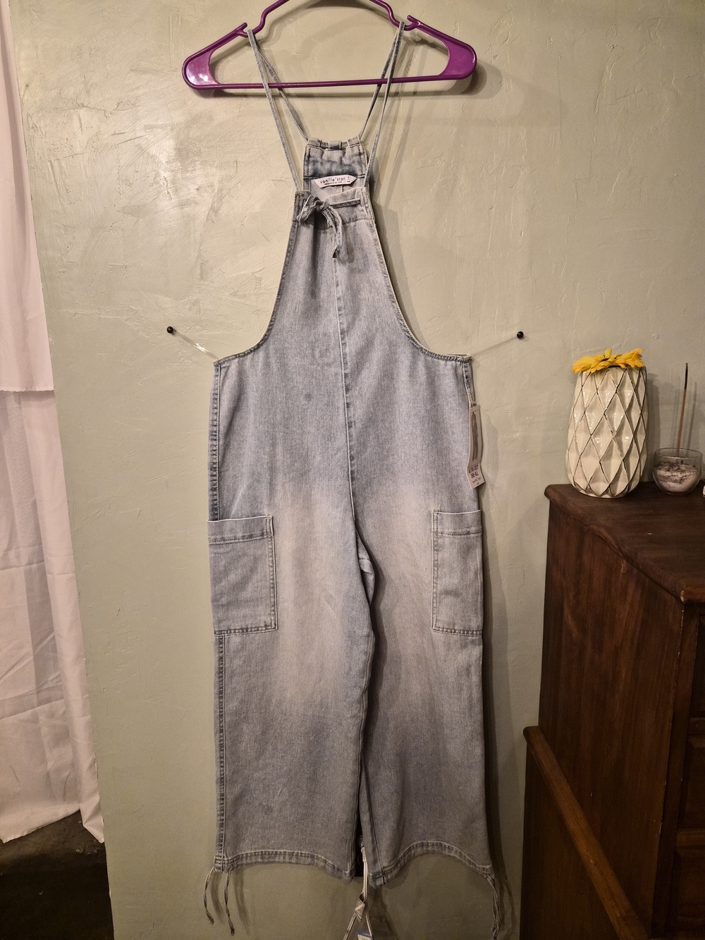Vanilla Star Light Blue Denim Overalls Jumpsuit